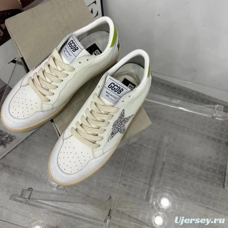 2024 Unisex GGDB White Silver Glitter Leather Sneakers MJ00260