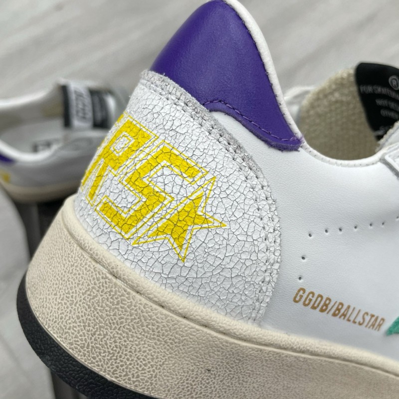 2024 Unisex GGDB White Green Purple Leather Sneakers MJ00260