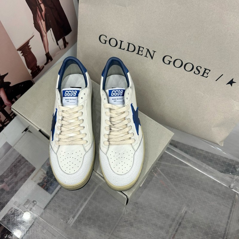 2024 Unisex GGDB White Blue Leather Sneakers MJ00260