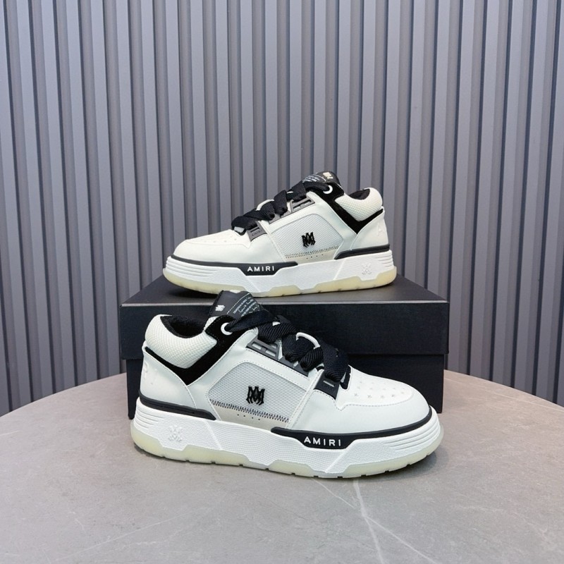 2024 Unisex Amiri Black White Leather Sneakers MJ00360
