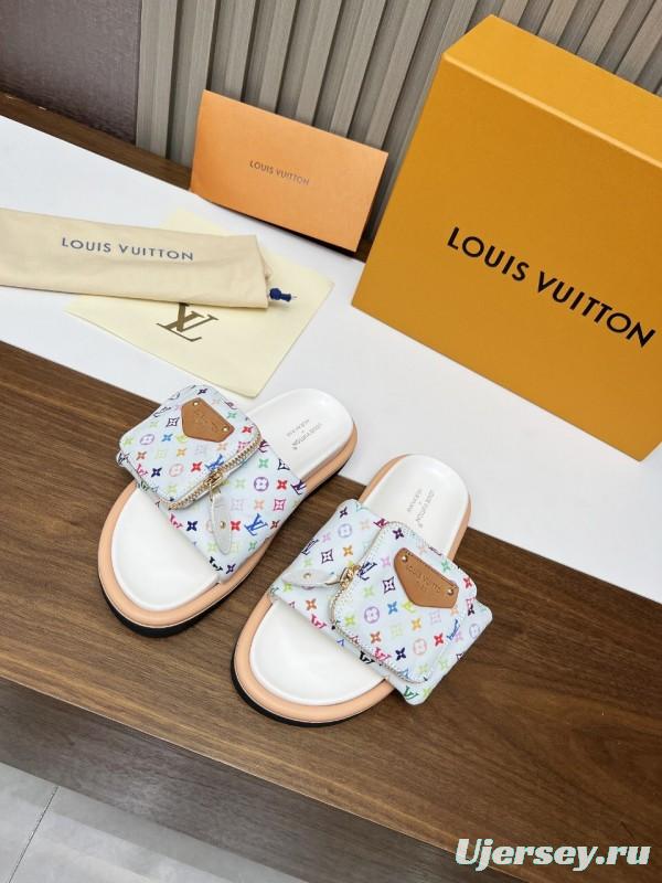 2025 Louis Vuitton Multi Color Canvas Slippers