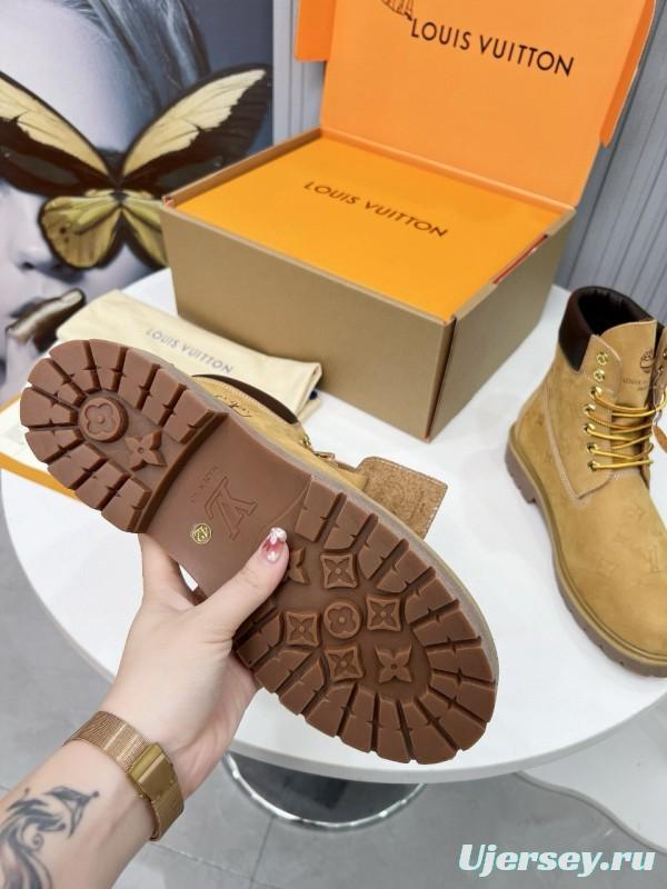 2024 Unisex Louis Vuitton Brown Nubuck Leather Ankle Boots Monogram MJ00450