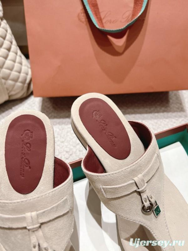 2025 LP Beige Suede Slippers LY00250