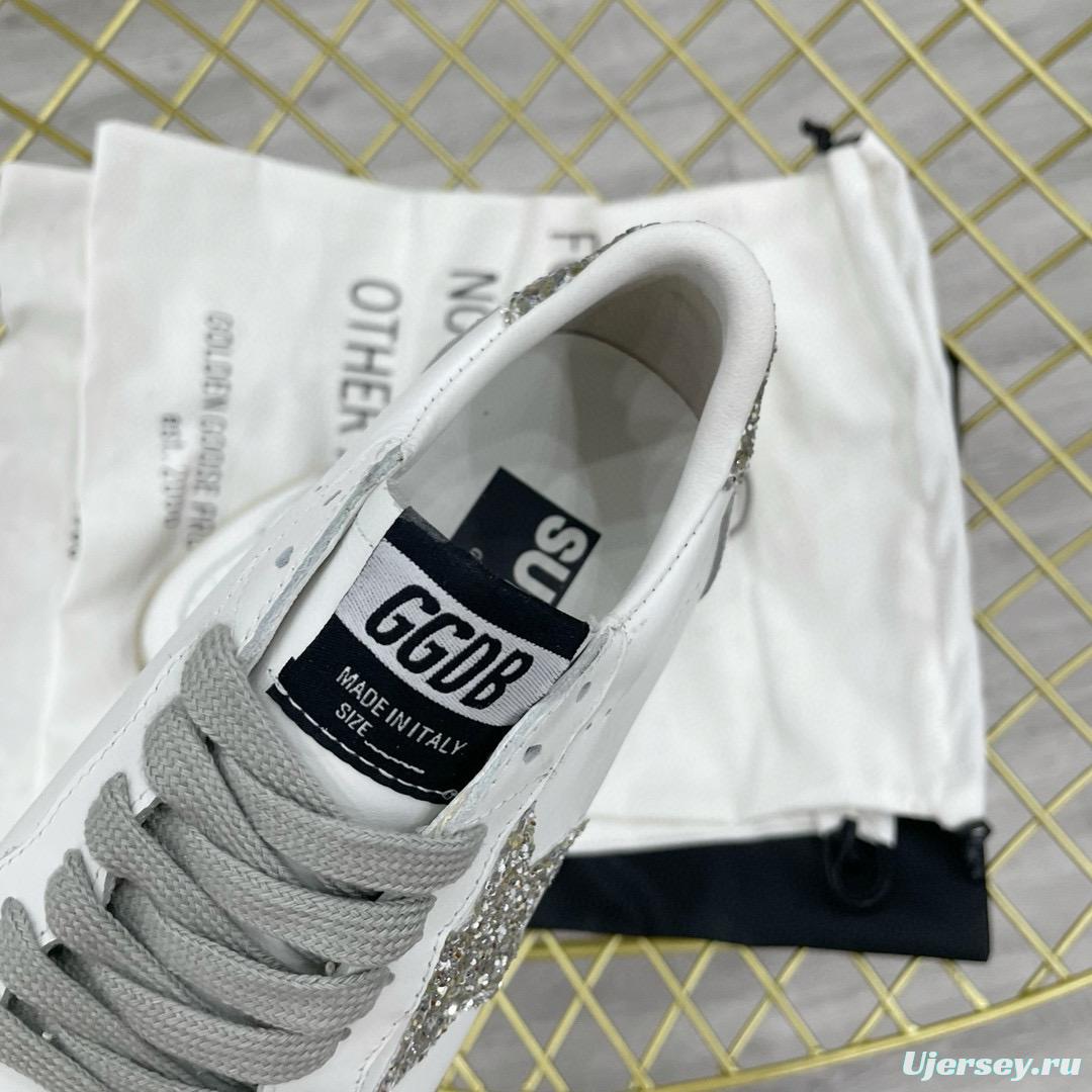 2024 Unisex GGDB White Silver Leather Sneakers MJ00260