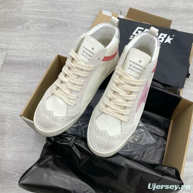 2024 Unisex GGDB White Pink Red Leather Suede High Top Sneakers MJ00300