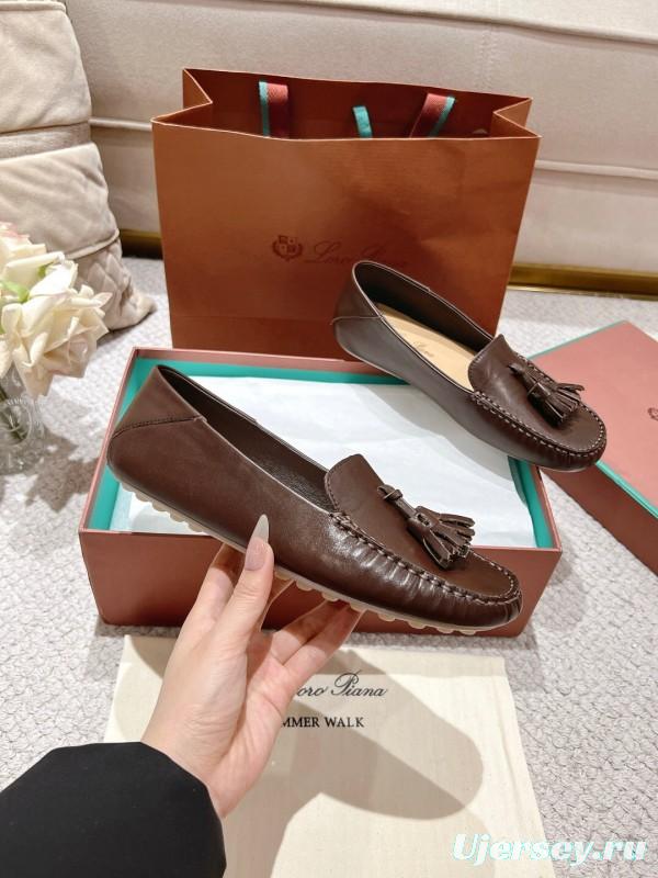 2025 Women LP Brown Leather Loafer Tassel LY00291