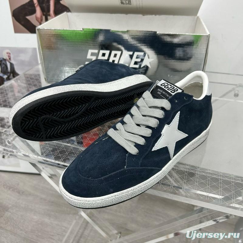 2024 Unisex GGDB Navy White Suede Leather Low-Top Sneakers MJ00260