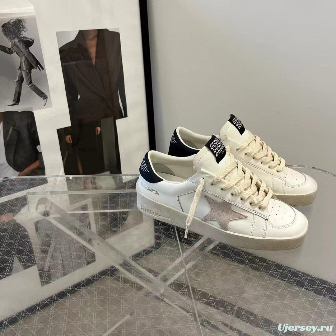 2024 Unisex GGDB White Black Leather Low Top Sneakers MJ00260