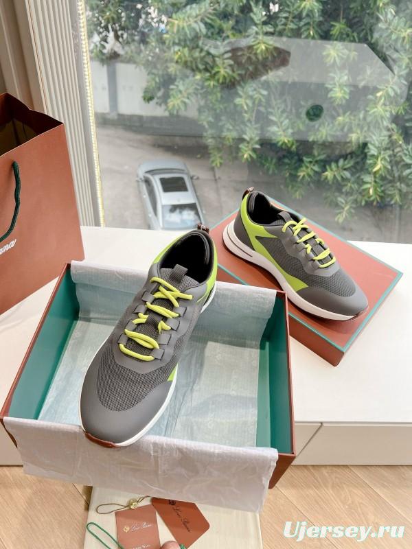 2024 Unisex Le Parmentier Grey Green Knit Sneakers