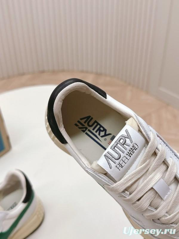 2024 Unisex Autry White Green Black Leather Mesh Sneakers MJ00330