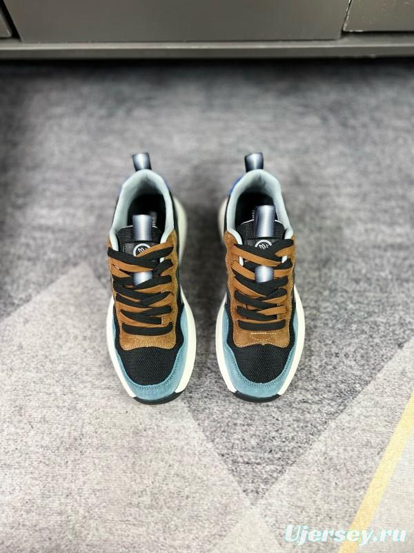 2024 Men Armani black brown blue green leather mesh sneakers MJ00230