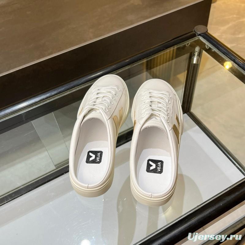 2025 Women VEJA White Canvas Leather Sneakers Slip-On Casual MJ00240