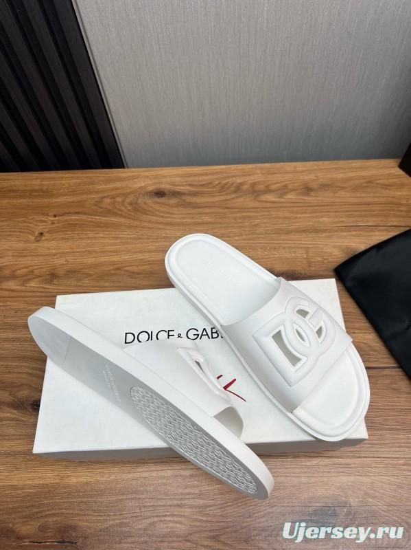 2025 Dolce & Gabbana White Rubber Slippers