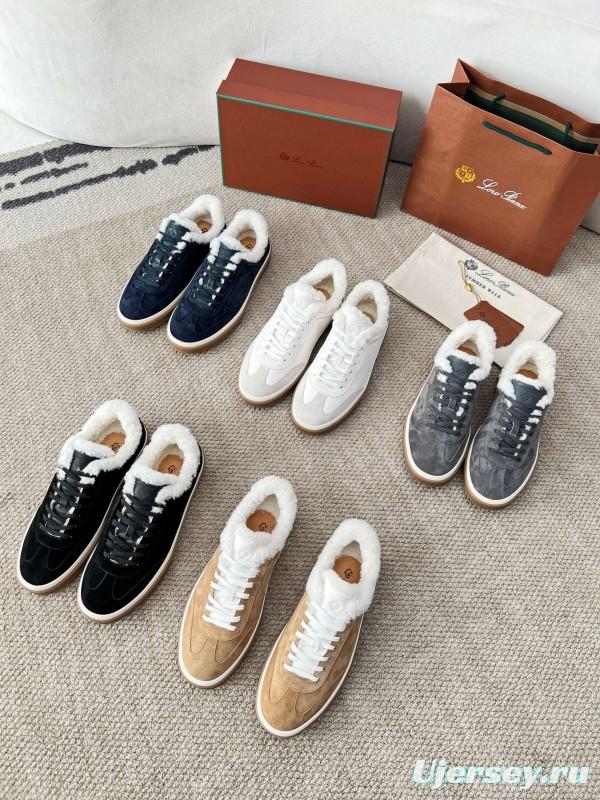 2024 Women LP Kummel Brown Suede Shearling Low-top Sneakers MJ00350