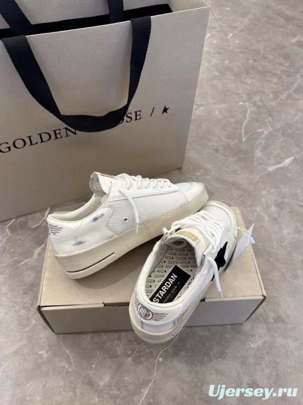 2024 Unisex GGDB White Black Leather Mesh Low Top Sneakers MJ00260