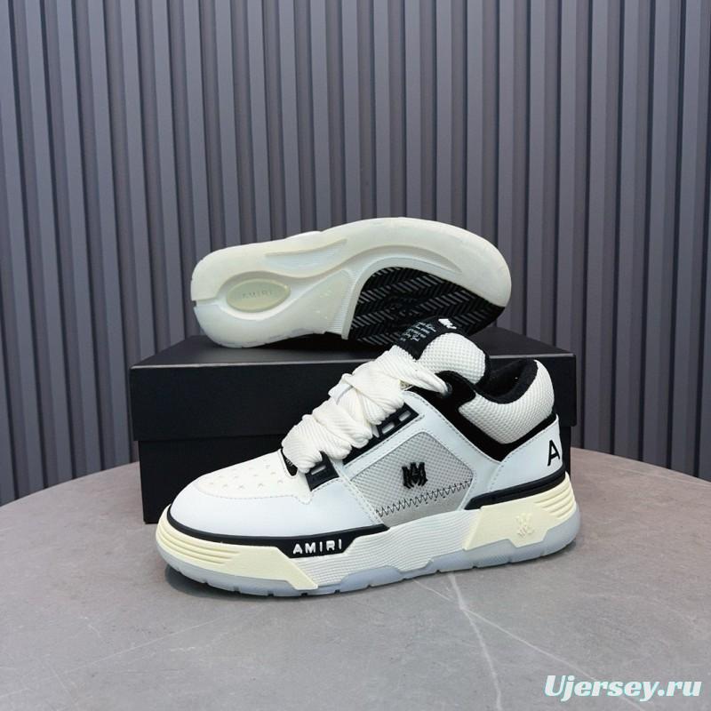 2024 Unisex Amiri White Black Leather Sneakers MJ00360