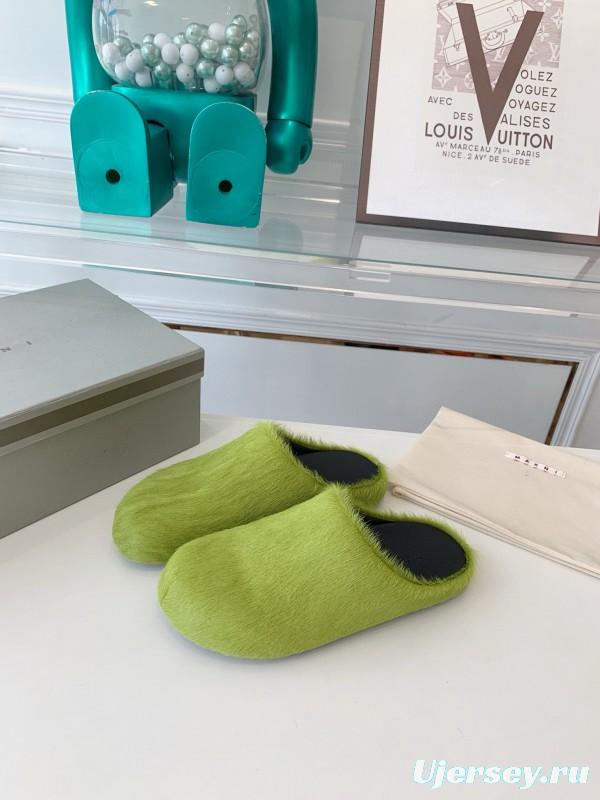 2024 Slippers Marni Green Horsehair Slippers