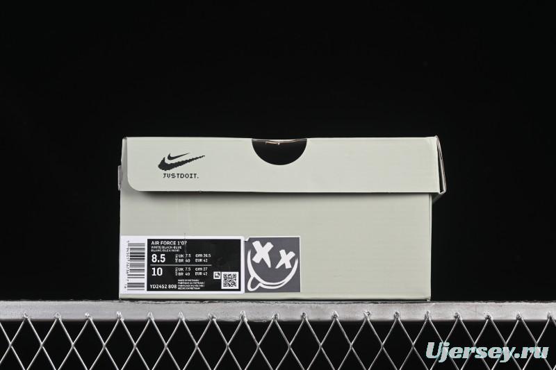 Nike Air Force 1'07 Low Grey Faced Prince Casual Sneakers - YD2452-808