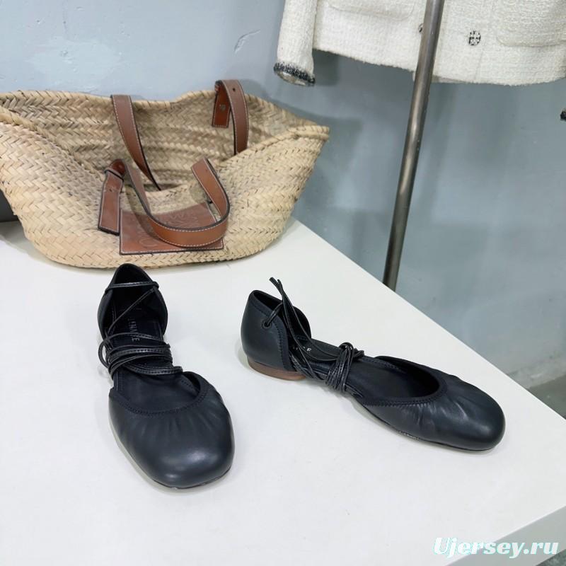 2025 Women LEMAIRE Black Calf Leather Mary Jane Lace-up KFY00300