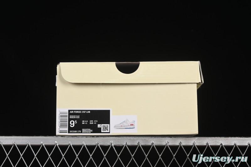 Nike Air Force 1 '07 Low Supreme Collaboration Two-Tone Beige Blue Casual Skate Shoes - XX3168-179