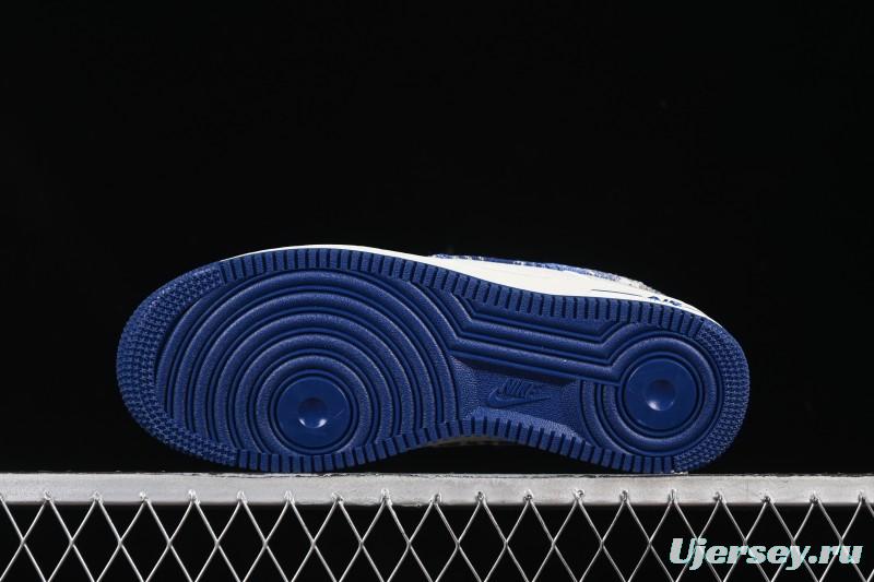 Nike Air Force 1 '07 Low LV Collaboration Gray Blue Denim Casual Sneakers - SC9207-540