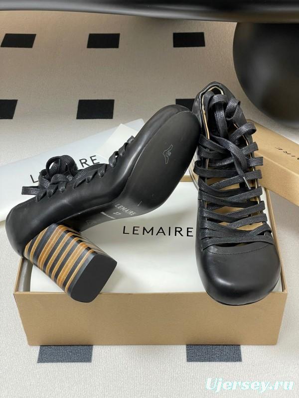 Lemaire 2025 SS Spring Collection Ballet Flats Derby Shoes with Laces Flat Heel and High Heel - KFY00310