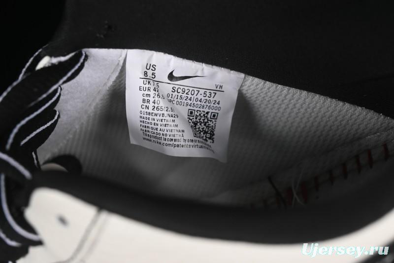 Nike Air Force 1'07 Low Black White Triple Swoosh Casual Sneakers - SC9207-537