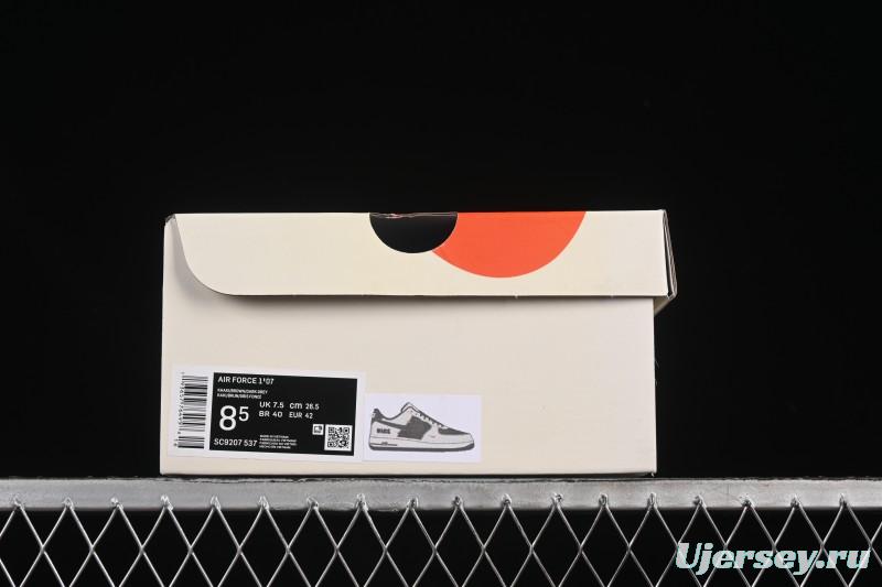 Nike Air Force 1'07 Low Black White Triple Swoosh Casual Sneakers - SC9207-537