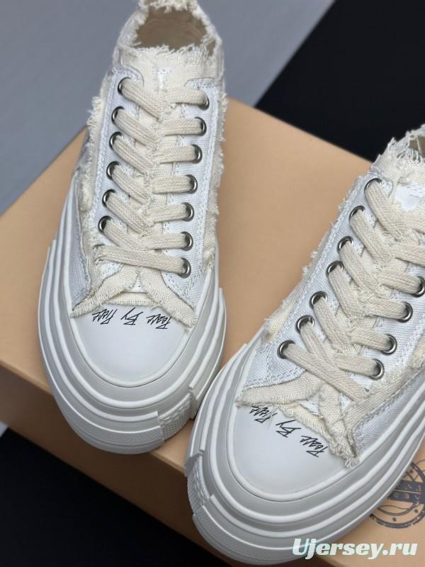 2025 Unisex XVESSEL White Canvas Plimsolls Vulcanized LY00360