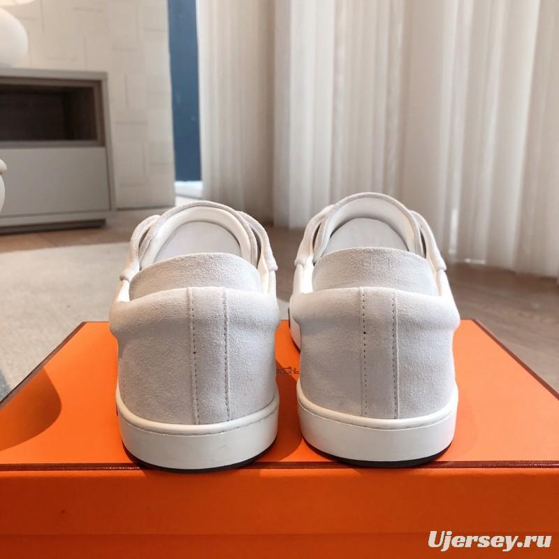 2025 Unisex H White Leather Sneakers Classic Construction AS00380