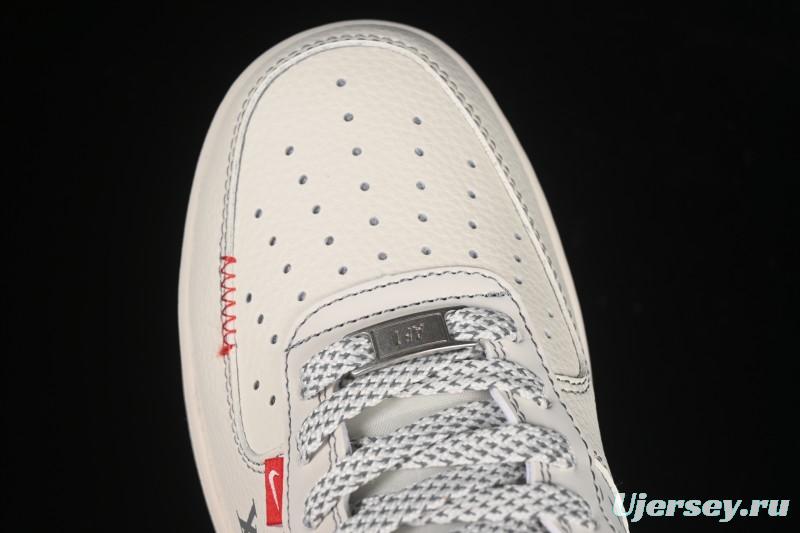 Nike Air Force 1 '07 Low LV Collaboration Light Gray Small Double Hook Casual Sneakers - YX5066-350