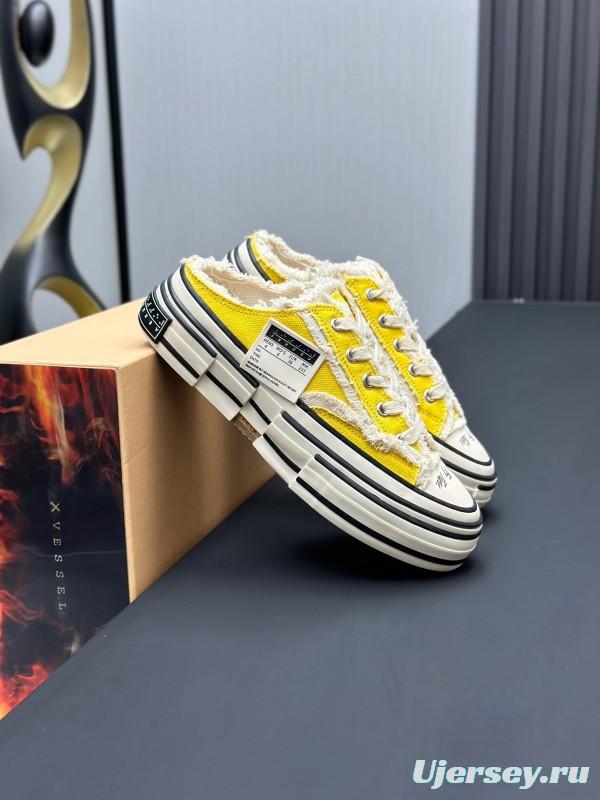 2025 Unisex XVESSEL Yellow White Canvas Plimsolls Vulcanized AS00240