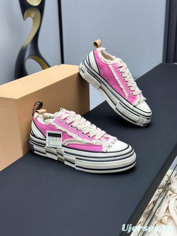 2025 Unisex XVESSEL Pink White Canvas Plimsolls Vulcanized AS00240