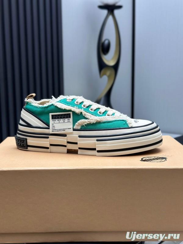 2025 Unisex XVESSEL Green White Canvas Low-Top Vulcanized Sneakers AS00240