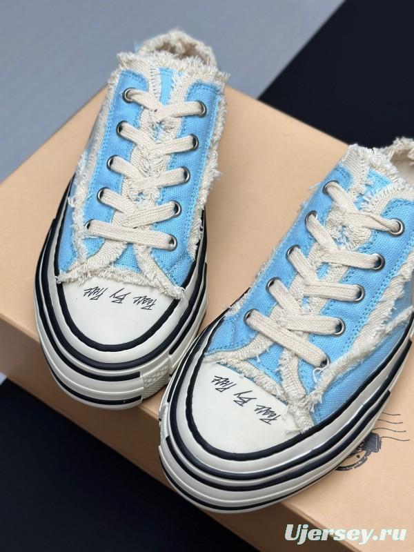 2025 Unisex XVESSEL Blue White Canvas Plimsolls Vulcanized AS00240