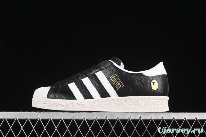 Adidas Bape Superstar Casual Sneakers with Shell Toe Design - JQ3666