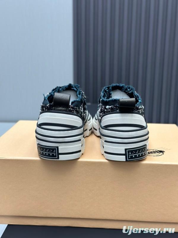 2025 Unisex XVESSEL Black White Canvas Platform Vulcanized Sneakers AS00260