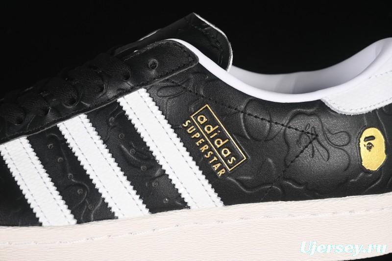 Adidas Bape Superstar Casual Sneakers with Shell Toe Design - JQ3666