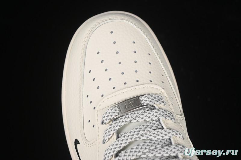 Nike Air Force 1'07 Low Casual Sneakers with Triple Black Swoosh - XX3168-183