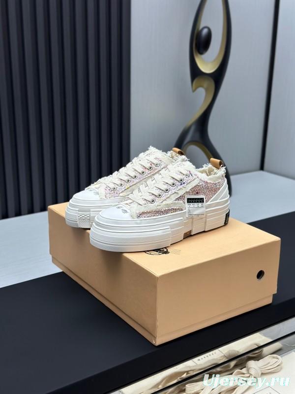 2025 Unisex XVESSEL White Canvas Plimsolls Vulcanized AS00260