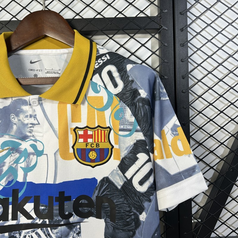 25/26 FC Barcelona White with Collage Art Jersey