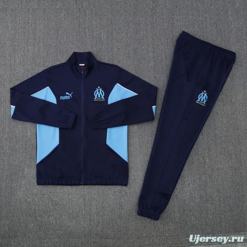 25/26 Olympique Marseille Blue/Navy Full Zipper Jacket +Long Pants