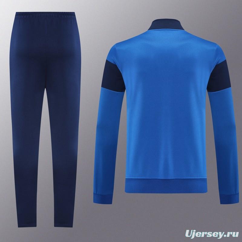 2025 Nike Blue/Black Full Hoodie Zipper Jacket +Long Pants