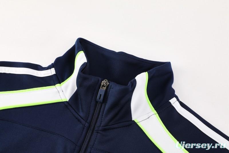 25/26 Real Madrid Navy/White Full Zipper Jacket +Long Pants