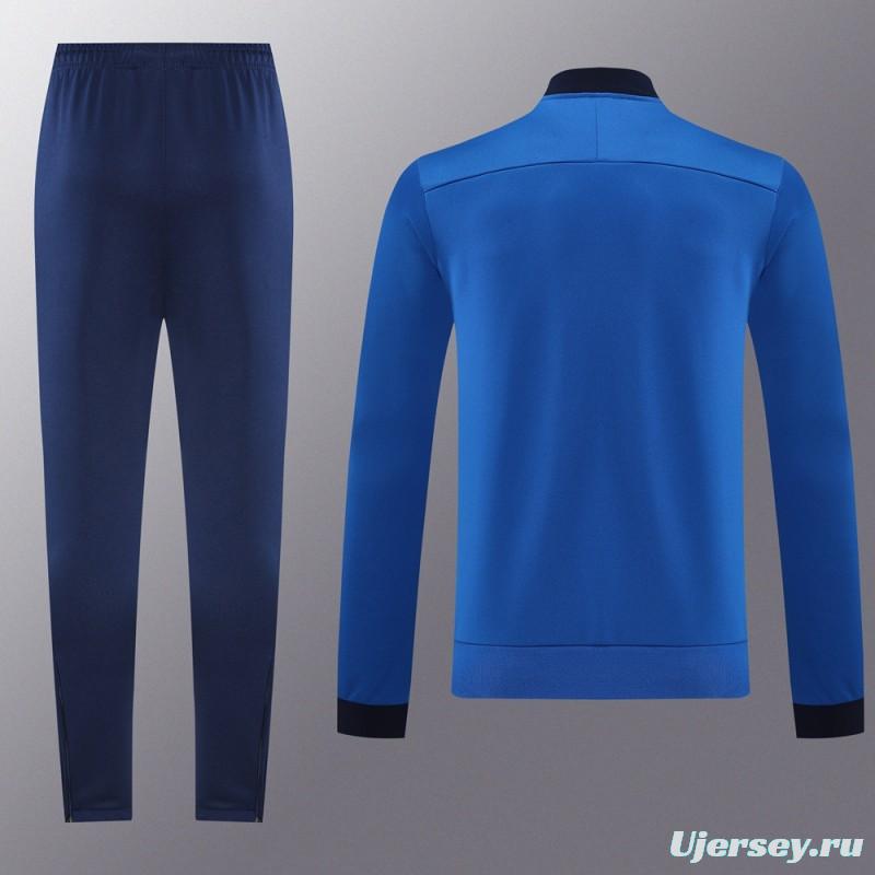 2025 Nike Blue Full Hoodie Zipper Jacket +Long Pants