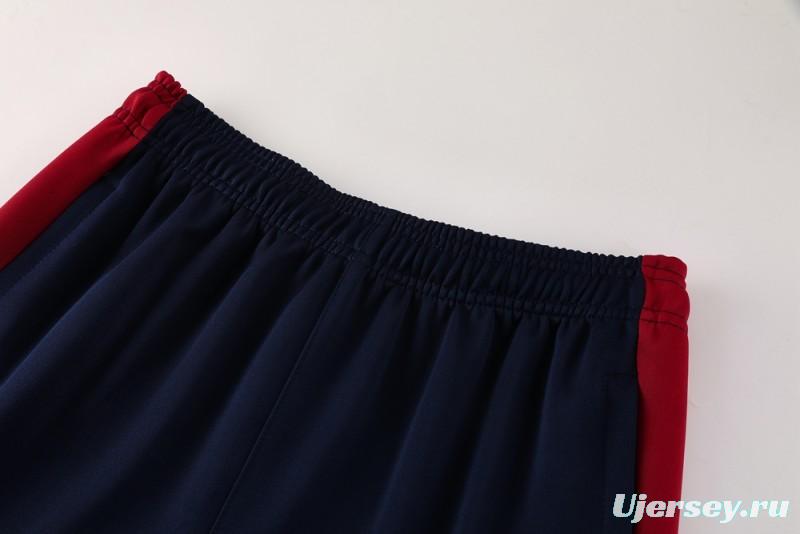 2025 Nike Navy/Red Full Hoodie Zipper Jacket +Long Pants