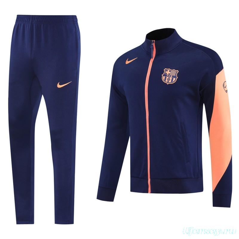 25/26 Barcelona Navy/Orange Full Zipper Jacket +Long Pants