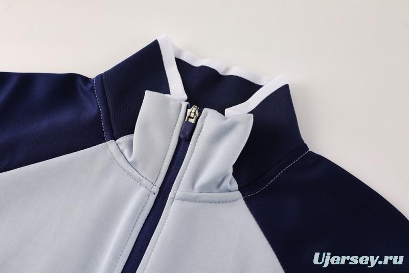 2025 Nike Grey/Navy Full Hoodie Zipper Jacket +Long Pants