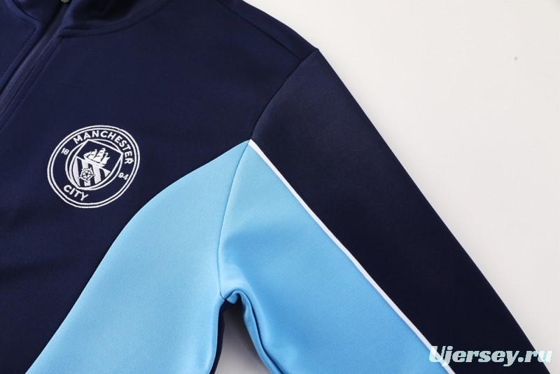 25/26 Manchester City Blue/Navy Full Zipper Jacket +Long Pants