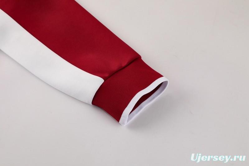 2025 Nike Navy/Red Full Hoodie Zipper Jacket +Long Pants